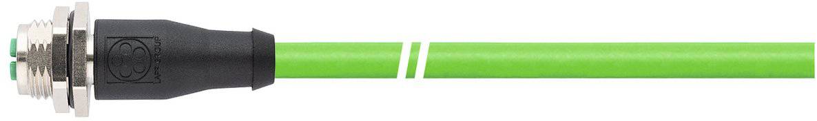 Groen, rond kabel met zwarte stekker, dat wordt gebruikt voor industriële toepassingen, toont duurzaamheid en aansluitbaarheid.