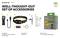 'ARMYTEK ELF C1' accessoireset toont zaklamp, accu, USB-C-kabel, hoofdband, stalen clip, vervangings-O-ring en gebruiksaanwijzing.