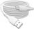Een wit USB-kabel, opgerold, met een USB-A- en een USB-C-connector. Voornamelijk gebruikt voor gegevensoverdracht of opladen.