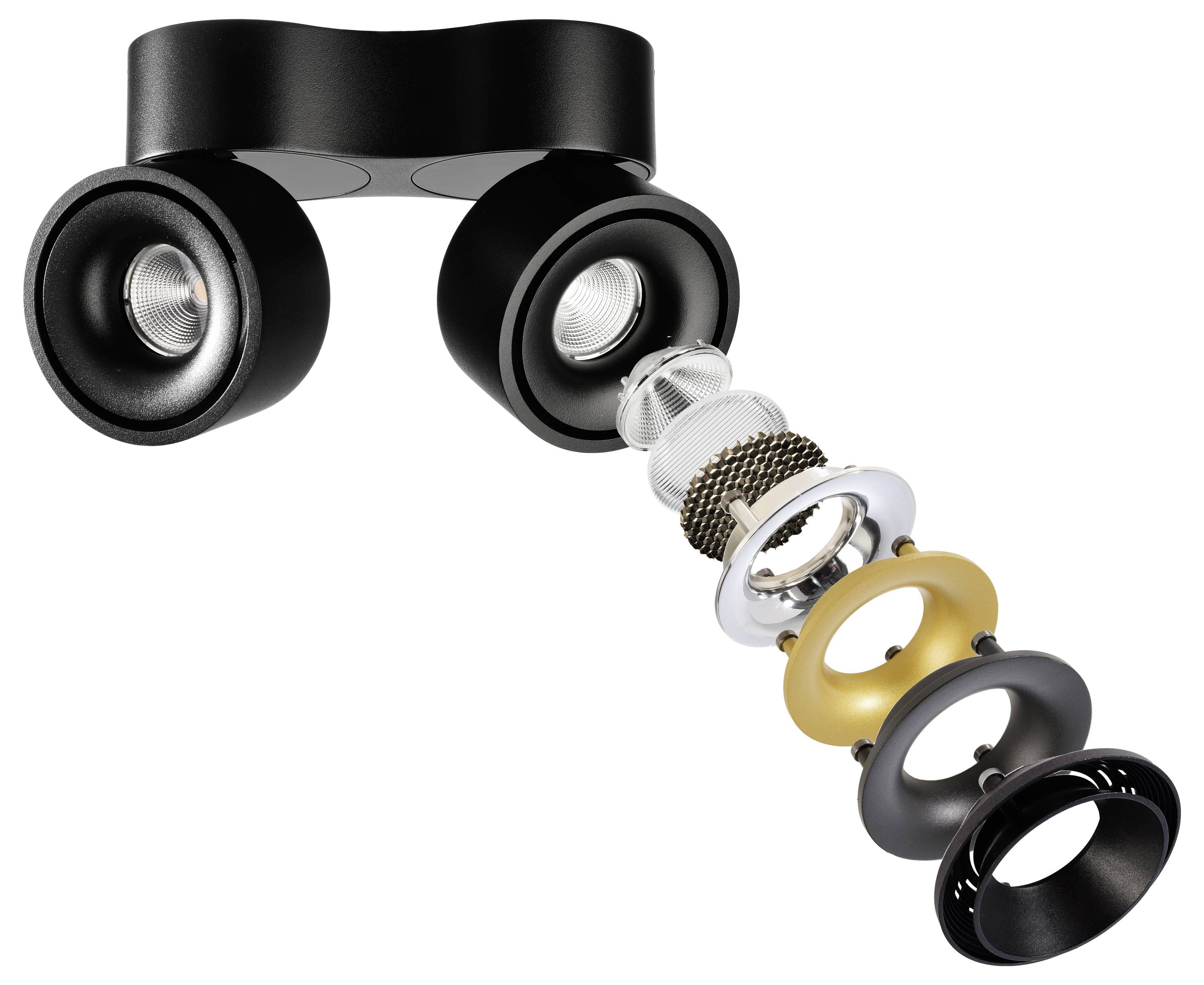 Deko Light 348236 Uni II Mini Double Plafondopbouwarmatuur LED 21.0 W Zwart – Foto 2 van 2