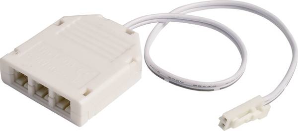 Deko Light MINI-AMP 3-fach VT (1x Stecker, 3x Buchse) 20cm, 12V/24V, max 3A, IP20 940064 Verdeler 3-voudig  20 cm   Wit