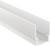 Witte kunststof strip met U-vormige groef, geschikt voor het vasthouden of plaatsen van lange, dunne objecten in verschillende toepassingen.