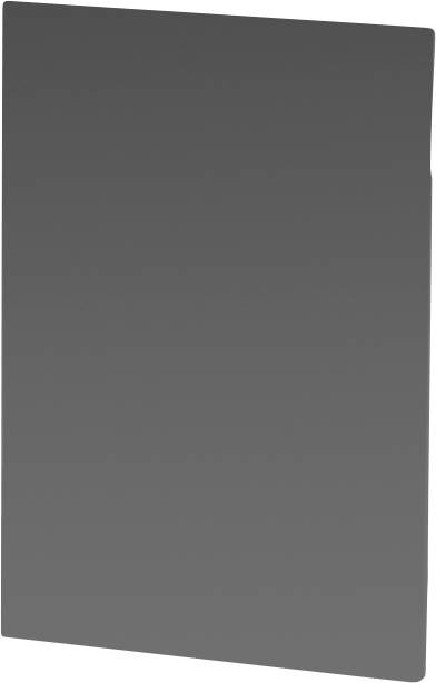 Grijsgetinte rechthoekige filter voor fotografie; geoptimaliseerd voor belichting onder heldere lichtomstandigheden.