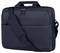 Een zwarte laptoptas met schouderband en dubbele rits, geschikt voor het veilig vervoeren van laptops en toebehoren.