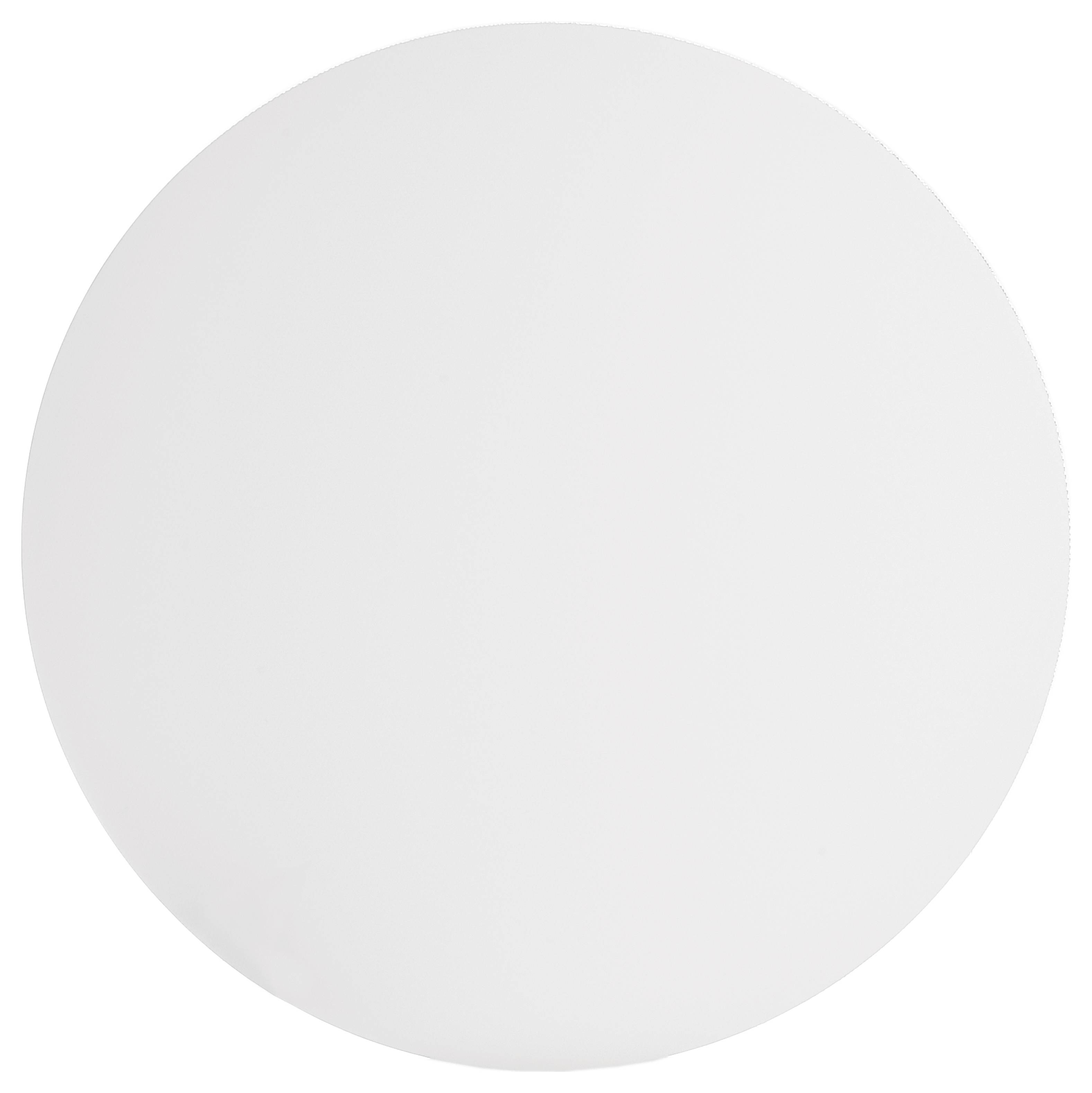 Witte cirkel op een neutrale achtergrond, symboliseert eenvoud en minimalisme.