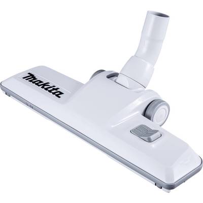 Witte Makita-stofzuigermondstuk met twee kleine wieltjes en opschrift 'Makita'.