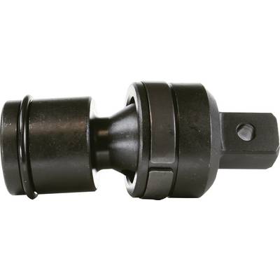 Een zwart gereedschapsonderdeel, waarschijnlijk een adapter voor monteurs, vertoont een cilindrische vorm met verbindings- en bevestigingselementen.