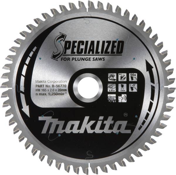Makita B-56770 B-56770 Cirkelzaagblad 165 x 20 mm Aantal tanden: 56 1 stuk(s)