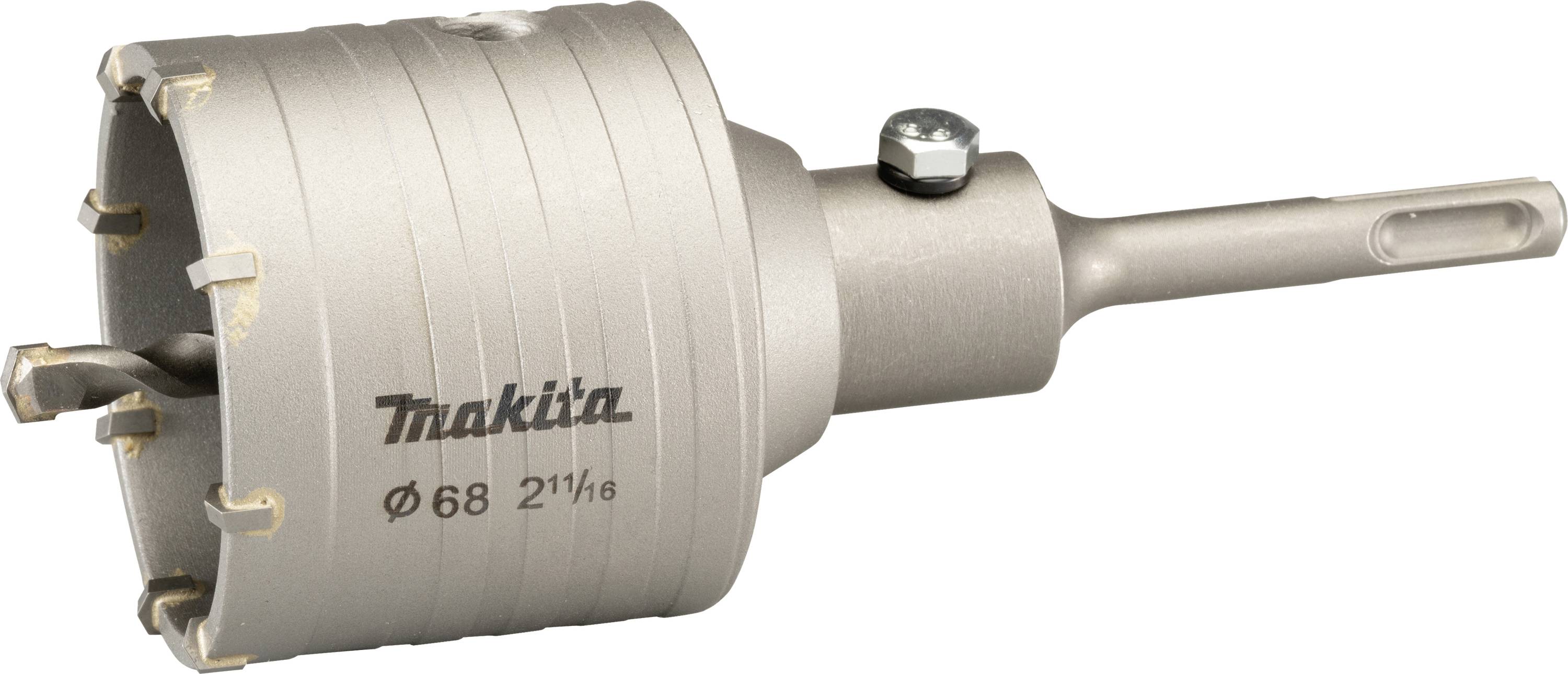 Boorkroon met SDS-schacht; merk 'Makita', diameter 68 mm. Geschikt voor precies boren in metselwerk.