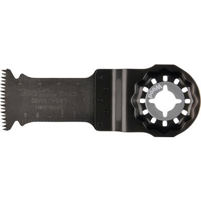 Zwart-grijs zaagblad voor hardhout met metalen tanden, opschrift: '32 mm', 'Hard Wood', 'Makita'.