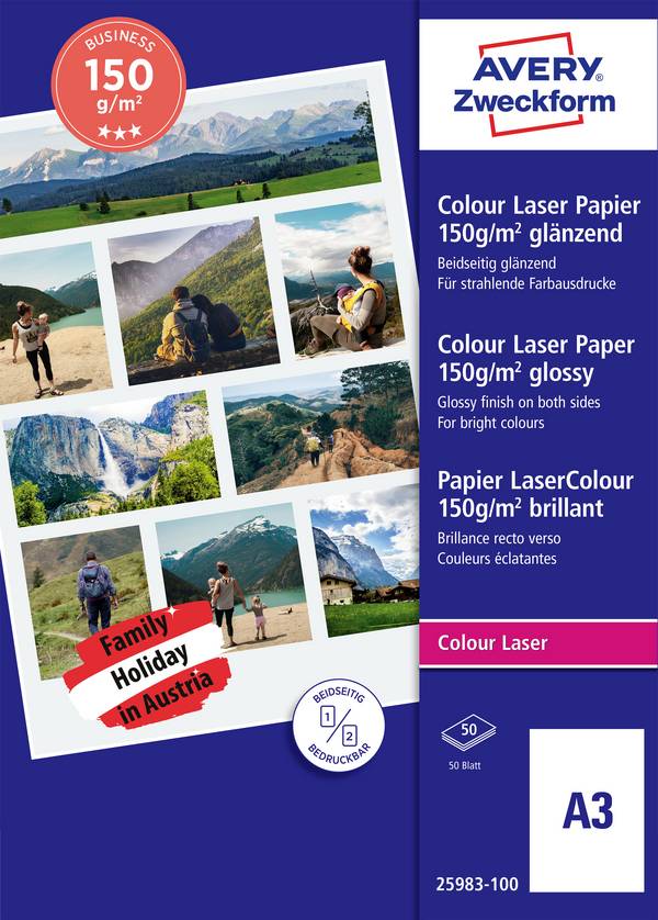 Avery-Zweckform Business 25983-100  Laserprintpapier DIN A3 150 g/m² 50 vellen Wit