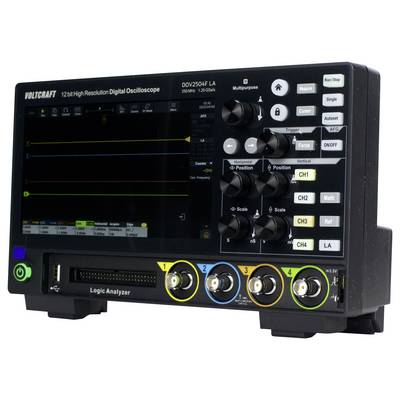 Een 12-bits hoogfrequent digitaal oscilloscoop met meerdere kanalen en bedieningsknoppen, voor de analyse van elektrische signalen.