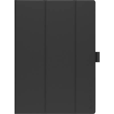 Een zwarte beschermhoes voor een PocketBook e-reader, gesloten. Geschikt om het apparaat te beschermen tegen krassen en stoten.