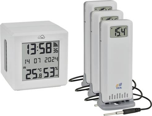 TFA Dostmann TFA.me Starter Set WLAN Gateway ID-01 mit 3 Sendern ID-A3 35.8104.02 Draadloze thermometer digitaal Wit