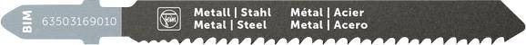 Zaagblad met 'Metaal | Staal | Acier | Acero' opdruk. Geschikt voor metaalbewerkingen. Typeaanduiding: 63502106910.