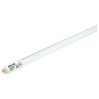 Lange cilindrische tl-buis met vier pennen aan de voet, gebruikt voor verlichtingsdoeleinden.