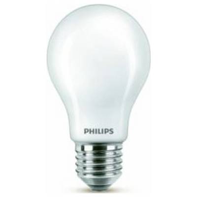 Gloeilamp van Philips, wit oppervlak, standaardvorm, metalen fitting.