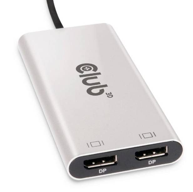 club3D Thunderbolt 3 Adapter [1x Thunderbolt 3-stekker (USB-C®) - 2x DisplayPort bus] CSV-1586 0.22 m-1