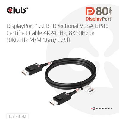 Club3D CAC-1093 DisplayPort ™ 2.1 DP54™ VESA® gecertificeerde kabel 8K120Hz 3 m Club3D CAC-1093 DisplayPort ™ 2.1 DP54™ VESA® gecertificeerde kabel 8K120Hz 3 m