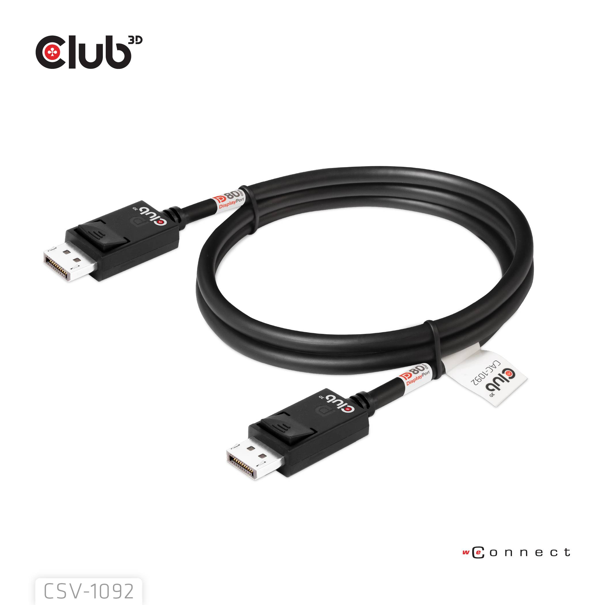 club3D CAC-1092 DisplayPort-kabel DisplayPort Aansluitkabel DisplayPort-stekker 1.6 m Zwart-7