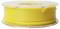 Gele 3D-printerfilamentrol van kunststof, zijaanzicht.