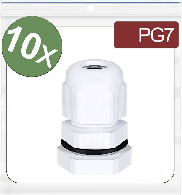 Quadrios 24CA404 Wartel PG7 Polyamide Wit 10 stuk(s)