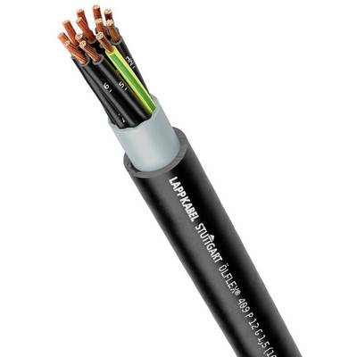'ÖLFLEX®' kabel van Lappkabel, toont doorsnede met koperdraden en een zwarte buitenmantel.