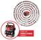 Einhell draagbare luchtcompressor getoond met rode 'Power X-Change Family' branding en een circulaire opstelling van compatibele gereedschappen eromheen.