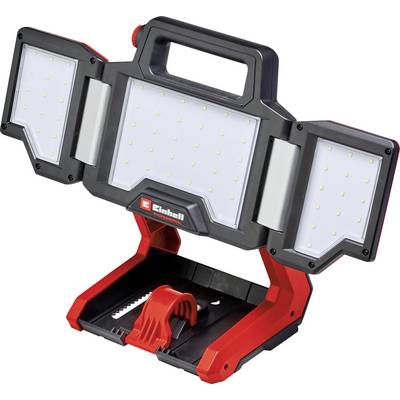 Draagbare LED-bouwlamp met twee opvouwbare zijlichten en handgreep, ideaal voor bouwprojecten of werkplaatsen.