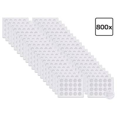 Stack van witte vierkante LED-panellampen getoond in perspectief, met '800x' label rechtsboven.