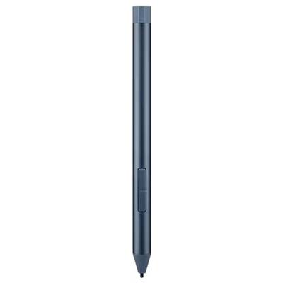 Een digitale tekenpen in het blauw met een knop aan de zijkant, geschikt voor tekenen en schrijven op een grafisch tablet.