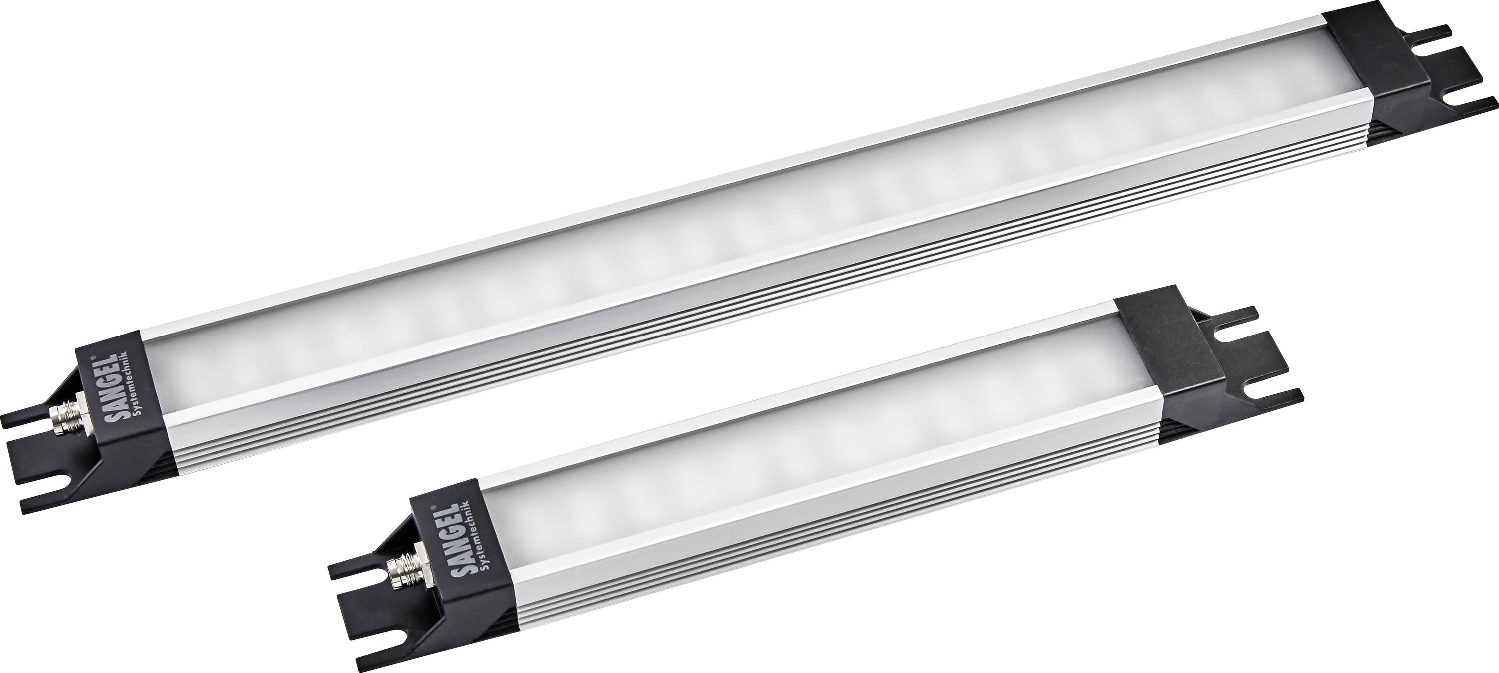 Twee langwerpige LED-lampen in een aluminium beugel, waarbij de ene langer is dan de andere, gebruikt voor nauwkeurige verlichting in technische toepassingen.