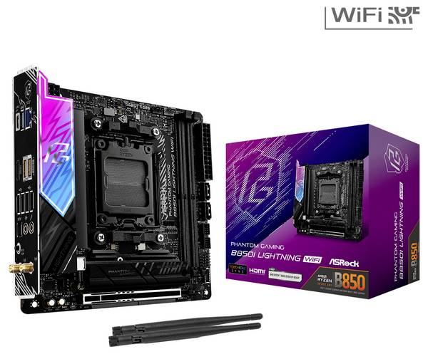 ASRock B850I Moederbord Socket AMD AM5 Vormfactor Mini-ITX Moederbord chipset AMD® B850