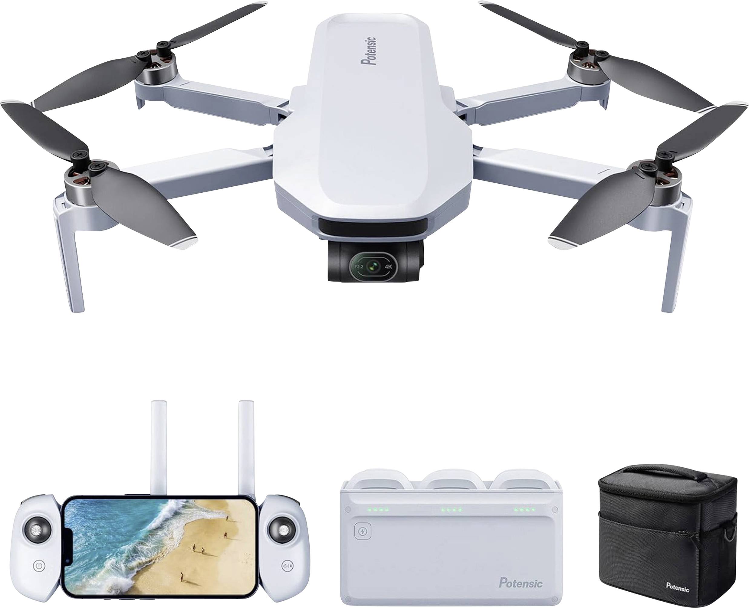 Potensic ATOM Drone (quadrocopter) RTF Luchtfotografie, GPS-vlucht, Beginner Grijs