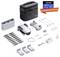 Drone-set met drone, afstandsbediening, reservepropellers, oplader, accu's, kabels en draagtas. Inclusief extra 64GB geheugenkaart.