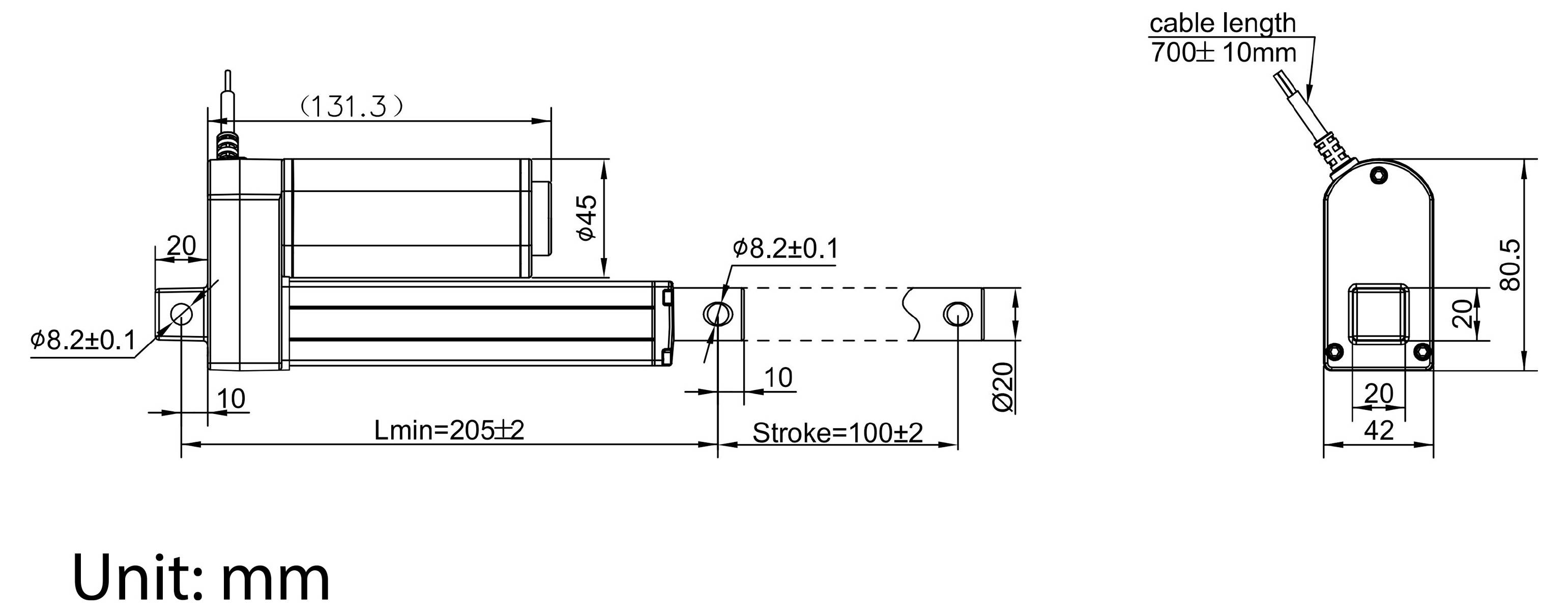 TRU COMPONENTS Elektrische cilinder TC24-100-2500 TC-13492812 Slaglengte 100 mm Schuifkracht 2500 N 24 V/DC 1 stuk(s)-5