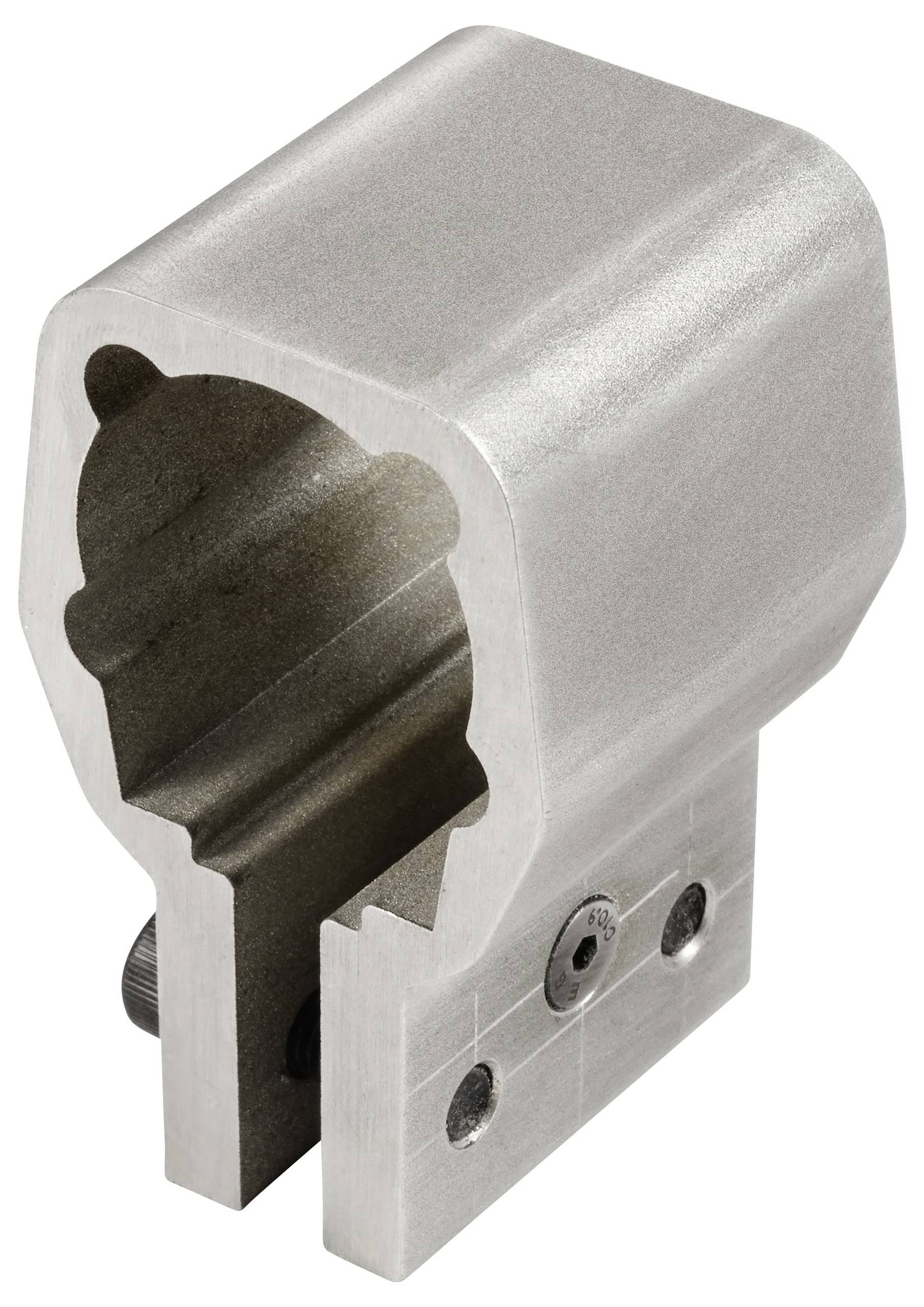 Metalen structureel onderdeel, cilindrisch met binnenliggende groef, gebruikt voor bevestiging of als verbindingselement in technische toepassingen.