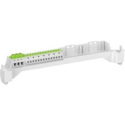 Verbindingsbrug met groene en grijze aansluitblokken, geschikt voor industriële of elektrische toepassingen.