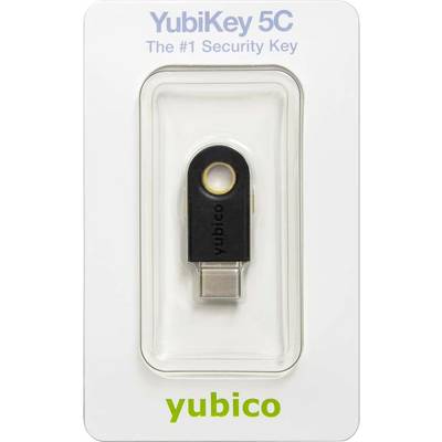 YubiKey 5C in verpakking; USB-C beveiligingssleutel van Yubico, tekst daarboven: 'De #1 Beveiligingssleutel'.