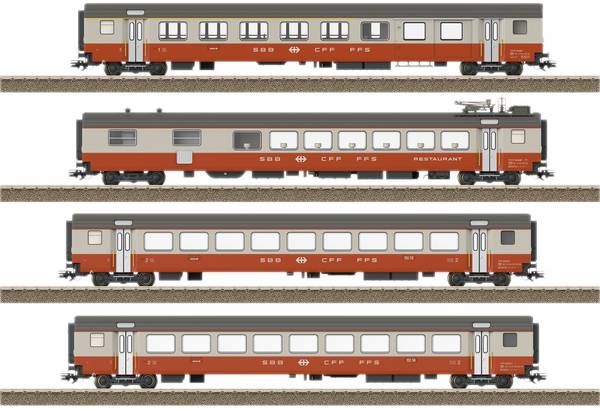 TRIX H0 23690 H0 4-delige set personenrijtuigen Swiss Express van de SBB