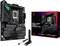Moederbord met WiFi, gelabeld als 'ROG STRIX B860-F GAMING WIFI', getoond naast zijn verpakking. Inclusief connectiviteitsaccessoires.