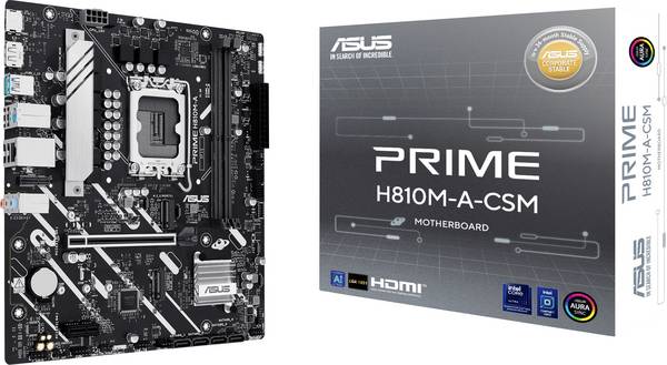 Asus PRIME H810M-A-CSM Moederbord Socket Intel LGA 1851 Vormfactor Micro-ATX Moederbord chipset Intel® H810