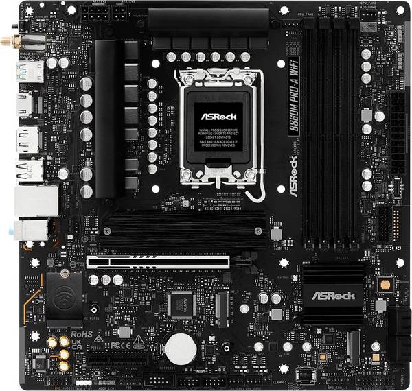 ASRock B860M Pro-A WiFi Moederbord Socket Intel LGA 1851 Vormfactor Micro-ATX Moederbord chipset Intel® B860