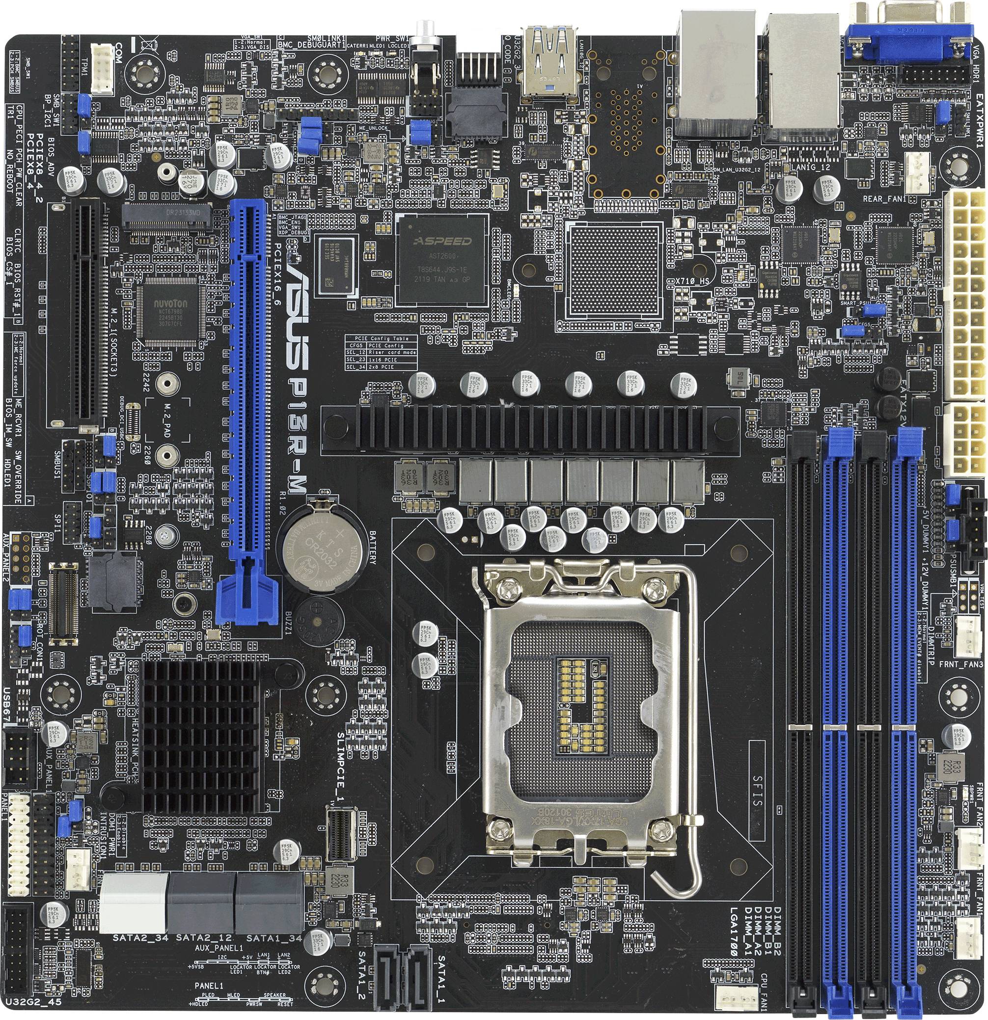 Een computermoederbord met een LGA 1155 CPU-socket, meerdere RAM-sleuven, PCI-sleuven en verschillende aansluitingen voor randapparatuur.