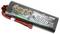 Een LiPo-accu met de opdruk 'Bashing 5500 mAh 7,6V 41,8Wh'. Hij heeft rode en zwarte aansluitkabels met een speciale stekker.