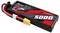 Een rechthoekige, rood-zwart gekleurde 5000mAh LiPo-accu met XT60-connector, gebruikt voor radiografisch bestuurbaar speelgoed en modellen.
