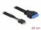 USB-headerkabel, 45 cm lang, met zwarte stekker op blauwe 20-pins aansluiting en open uiteinde met gekleurde kabels voor aansluiting.