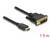 'Zwarte kabel met HDMI-aansluiting aan de linkerkant en DVI-aansluiting aan de rechterkant. Lengte: 1,5 meter.'