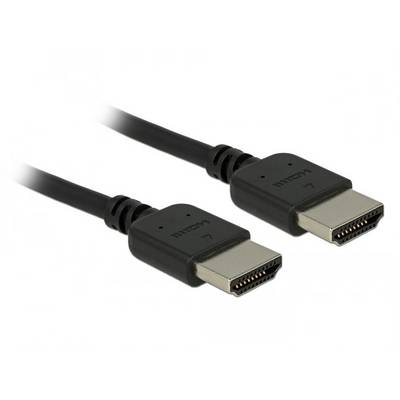 Twee zwarte HDMI-kabels met stekkers, naast elkaar liggend.