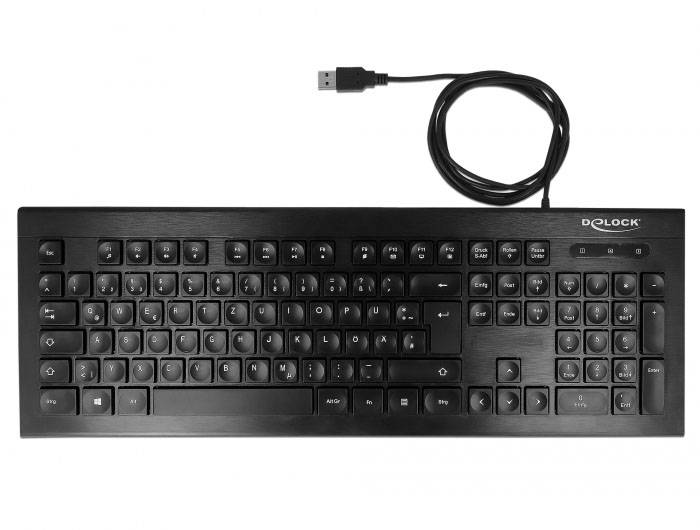 Delock 12672 Toetsenbord Kabelgebonden QWERTZ, Duits Zwart Multimediatoetsen-3